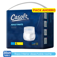 Casoft - Pañales Adulto Pants Alta Absorción Uso Cotidiano X 30 Und Talla L