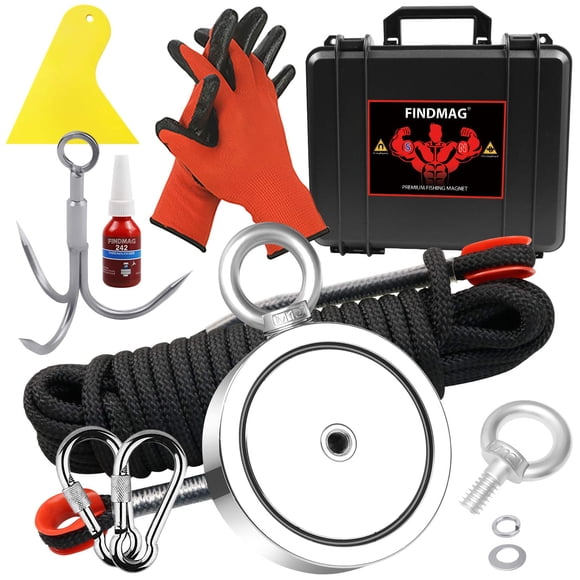 Kit de imanes de pesca FINDMAG de 2625 libras con cuerda y accesorios