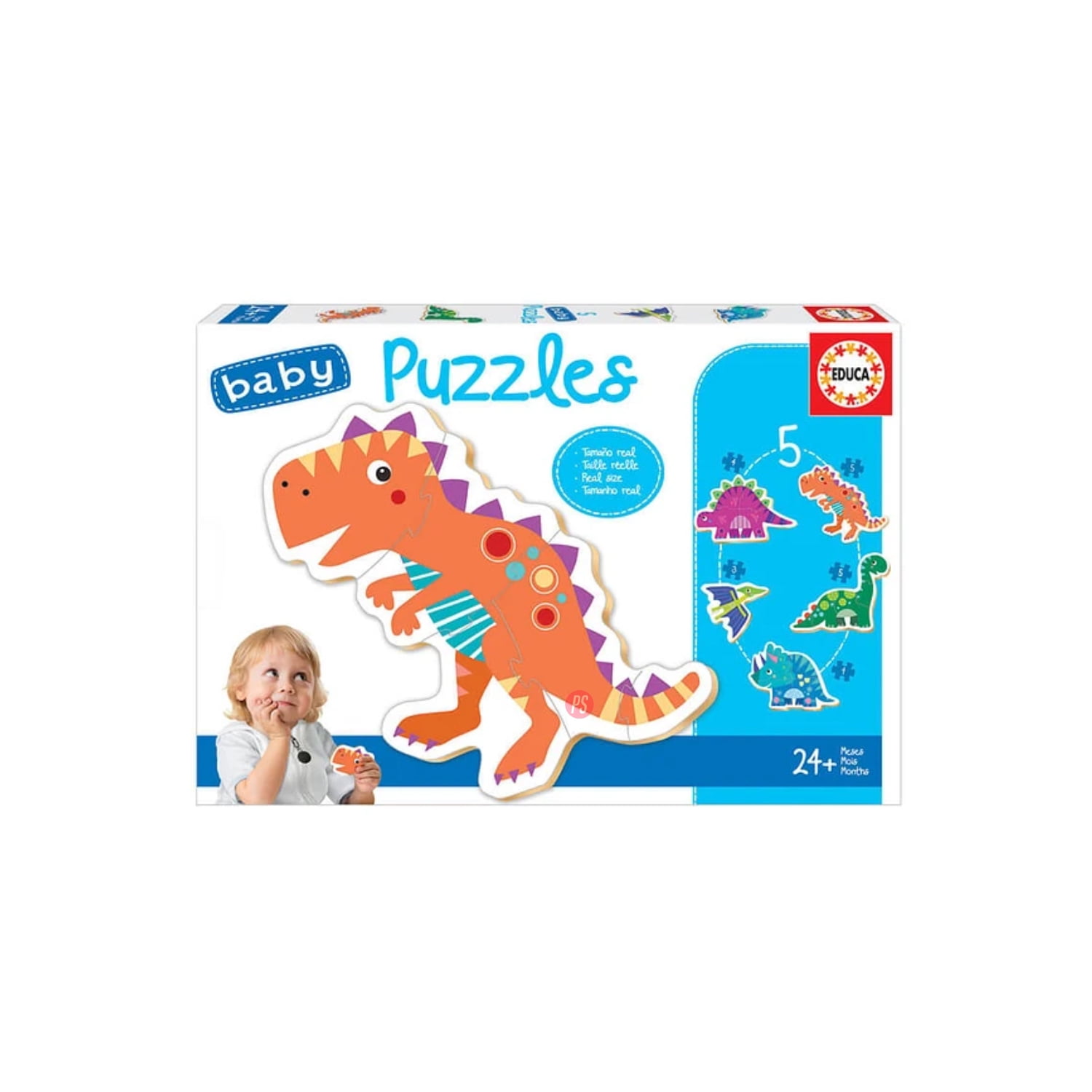 Educa Borras - Puzzle Infantil 3 A 5 Piezas Dinosaurios Educa - Ps