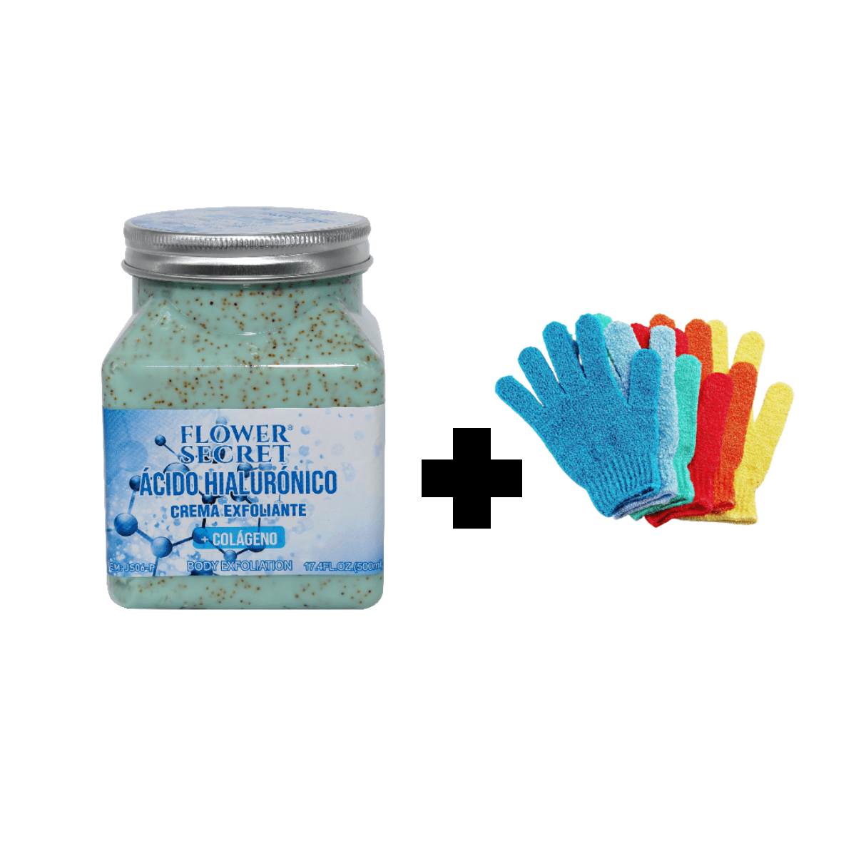 Genérico - Crema Exfoliante Acido Hialuronico + Colageno 500 Grs +guante Masajeador