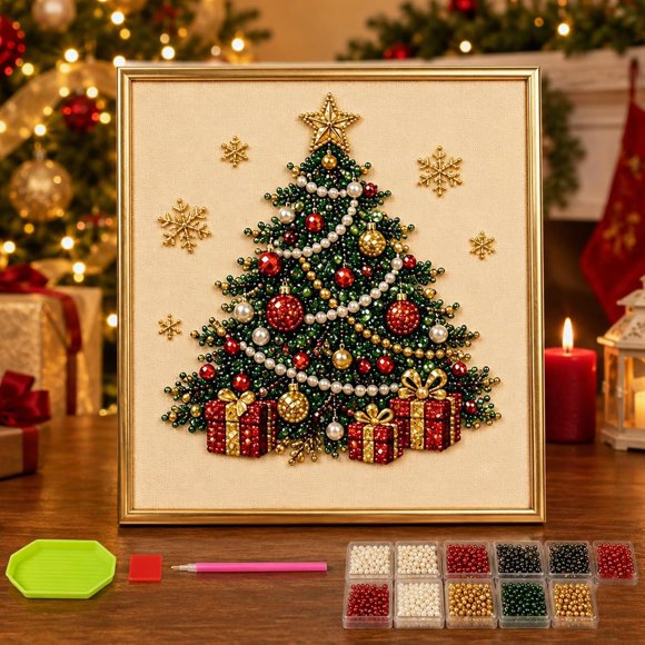 Pintura de diamantes MioSeteoor 20x20 cm Árbol de Navidad