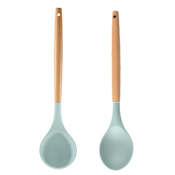 Juego de utensilios de cocina de 2 piezas, de madera, fáciles de limpiar, antiadherentes.