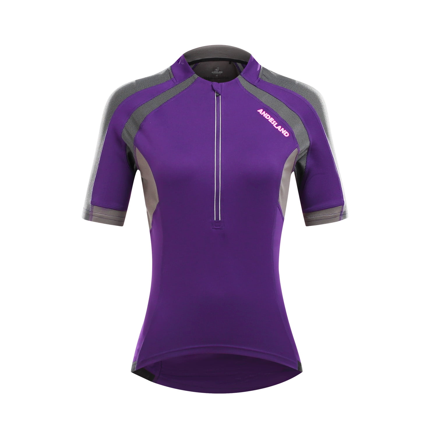 Andesland - Polera Tricota Lisa Manga Corta Medio Cierre Mujer