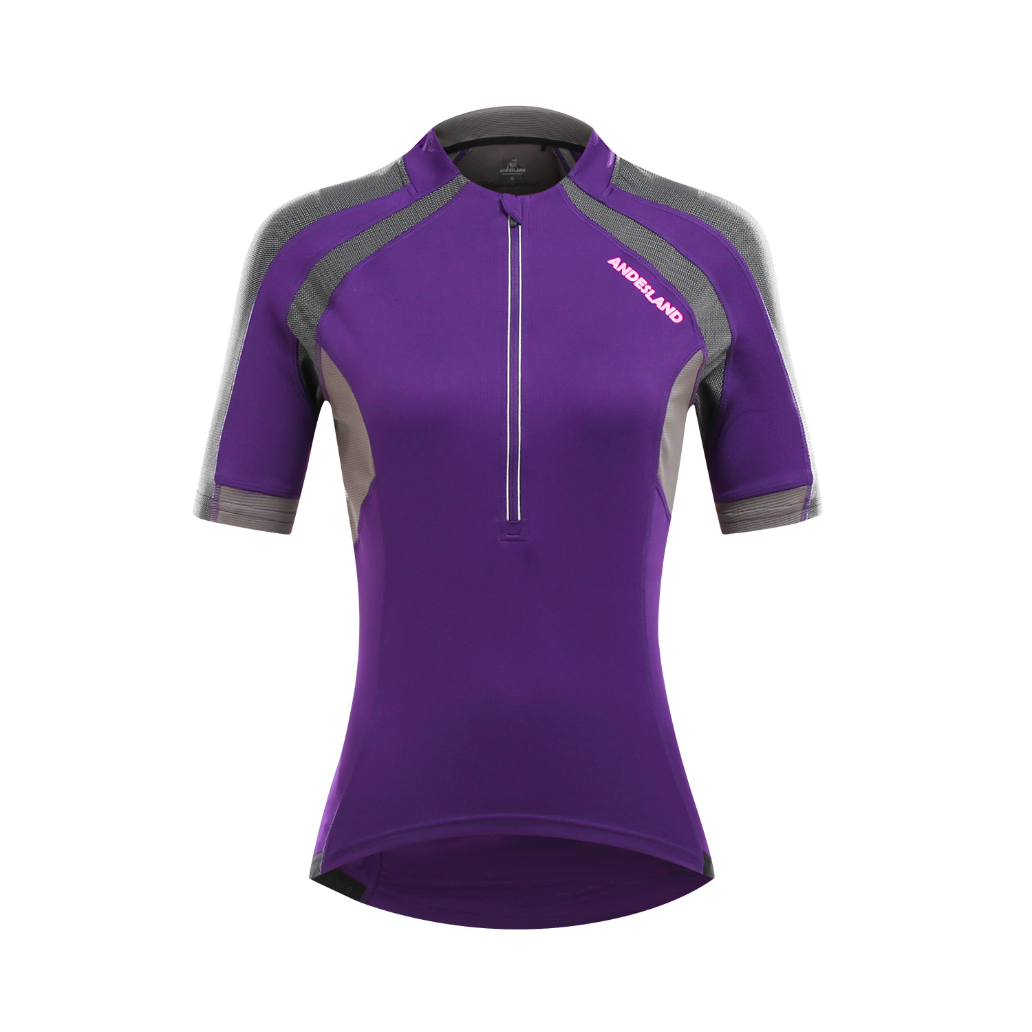 Andesland - Polera Tricota Lisa Manga Corta Medio Cierre Mujer