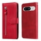 thumbnail image 1 of Funda tipo cartera para Google Pixel 8 con bolsillo con cremallera y ranuras para tarjetas – Función de soporte Rojo, 1 of 6