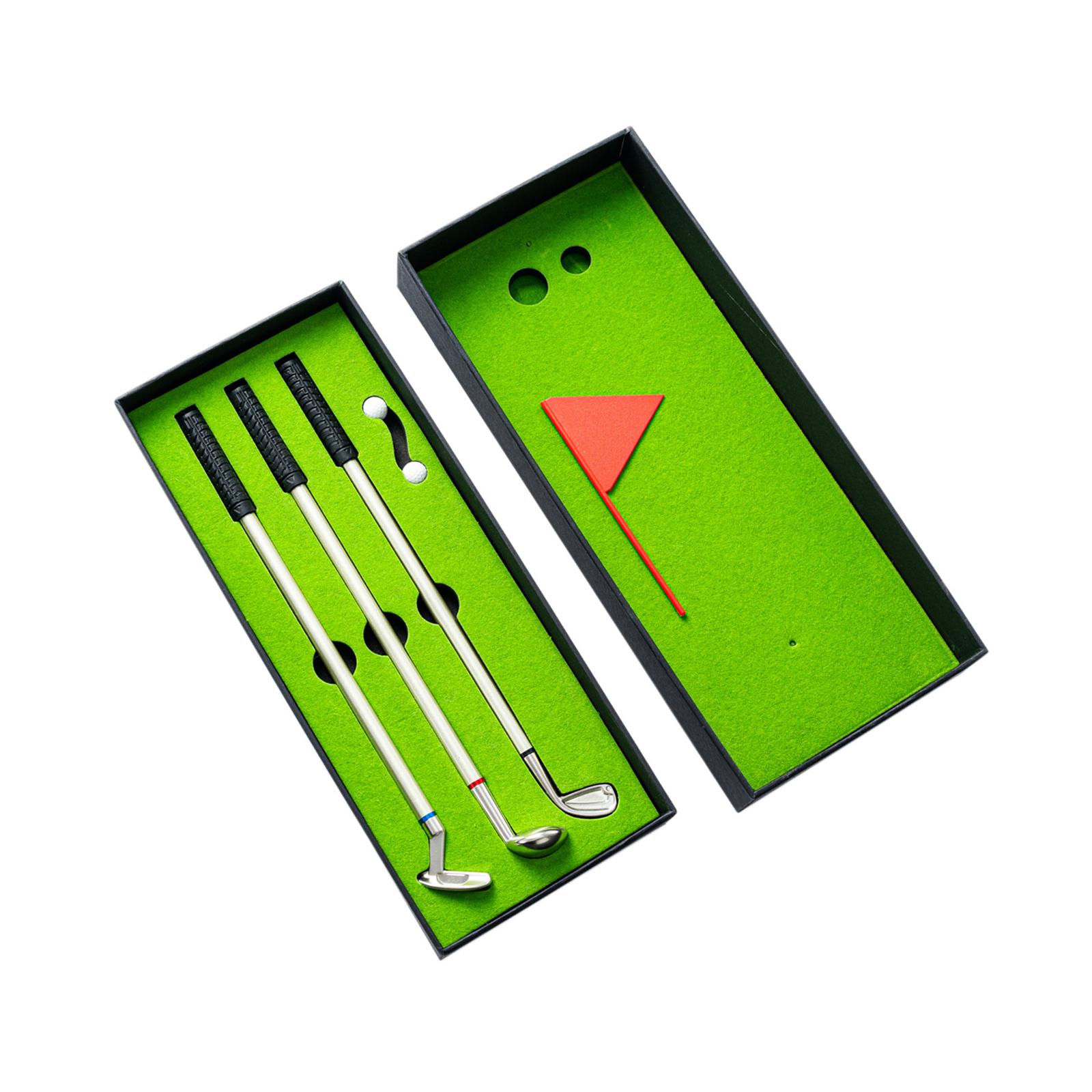 Magideal - Juego De Bolígrafos De Golf, Bolígrafos De Palos De Golf, Papelería De Bolígrafo, Minibolígrafo De Golf De Escritorio Con Bolas Y Bandera Para Regalos