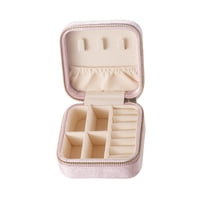Magideal - Organizador De Joyas De 2 Capas, Caja De Exhibición De Terciopelo, Pequeño Estuche De Joyería Portátil, Extraíble Para Pulseras, Pendientes, Relojes De Botón Para Niñas. Rosado