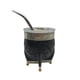thumbnail image 2 of Mate Imperial Negro de Calabaza Cuero Labrado con Alpaca negro Clasico, 2 of 5