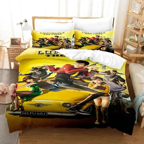 Anime Lupin the Third Mine Fujiko Bedding Set Duvet Cover Bed Set Quilt Cover Pillowcase Comforter Boys Adult Bed Sheets