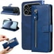 thumbnail image 1 of Funda con Cremallera para iPhone 17 Pro, Carcasa Cartera de Cuero PU con Soporte y Tarjetero, 1 of 5