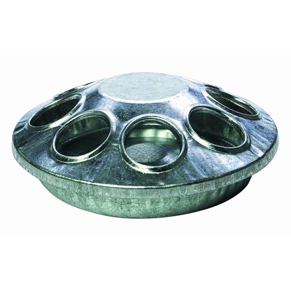 Comedero para aves de corral Miller Manufacturing 9808, redondo, 15 cm, gris y plateado