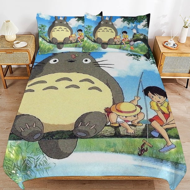 Totoro Comforter Set 3 Pieces Quilt Cover Set Soft Bedding Sets for All Seasons
