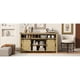 thumbnail image 2 of U_STYLE 59.3''Sideboard with Sliding Barn Door and Mesh Panels,Farmhouse Buffet with Open Storage,Suitable for Living Room, Hallway, Balcony,Kitchen, Office, 2 of 3