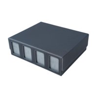 Magideal - Caja Organizadora De Cuero Sintético Con Capacidad Para 2400 Cartas, Ideal Para Guardar Tarjetas Deportivas, Álbumes Y Colecciones. Negro Color Gris