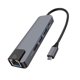 thumbnail image 1 of 5 en 1 Tipo C Hub a USB3.0 Adaptador HDMI 4K Gigabit Ethernet Rj45 Gris, 1 of 3