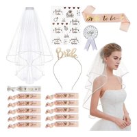 Genérica - Kit Cotillón Decoración Fiesta Despedida Soltera Velo Bandas