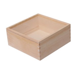 Magideal - Caja De Almacenamiento De Madera, Organizador De Joyería Con Tapa Transparente, Caja De Baratija De Joyería, Contenedor De Almacenamiento Multifunción 18Cmx18Cmx8Cm