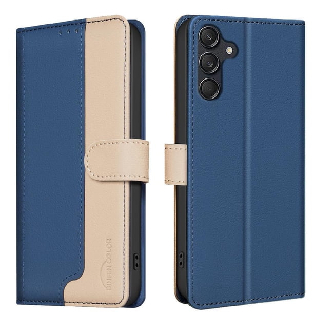Funda Cartera con Bloqueo RFID para Samsung Galaxy A26 5G con Ranuras y Soporte Azul