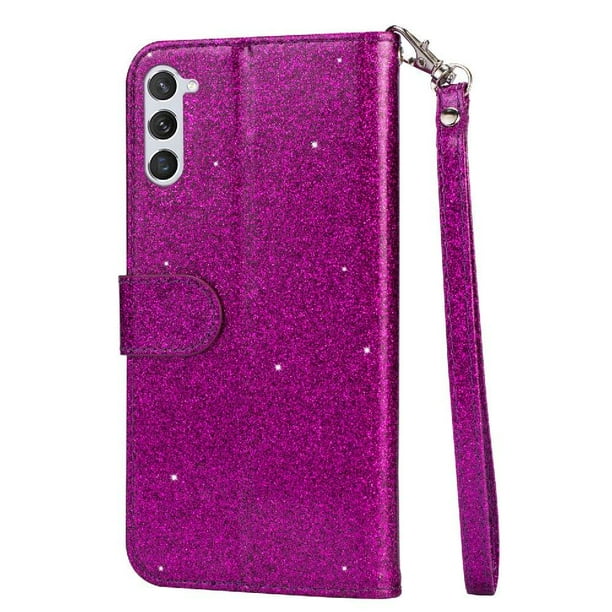 Funda para FOXDOCK Elegante funda Samsung Galaxy S24 Plus Glitter con cremallera-Ideal para el uso diario