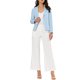 thumbnail image 2 of INSPIRE CHIC Blazer de regreso a clases para mujer, chaqueta de traje corta de verano para usar en el trabajo, azul cielo sólido, talla M, 2 of 7