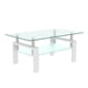 thumbnail image 2 of Rectangle Glass Coffee Table, Clear Coffee Table, Modern Side Center Tables for Living Room, Living Room Furniture,white, 2 of 3