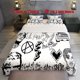 thumbnail image 1 of 3Pcslil Peep Illustration Theme Printed Three Piece Bedding Set Soft Quilt Cover And Two Pillowcases, 1 of 5