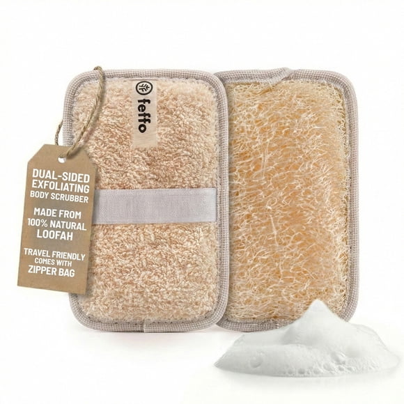 Esponja de lufa feffo pack de 2 - exfoliante corporal