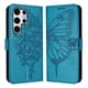 thumbnail image 1 of Funda cartera mariposa para Samsung Galaxy S25 Ultra con soporte y ranuras para tarjetas Azul, 1 of 5