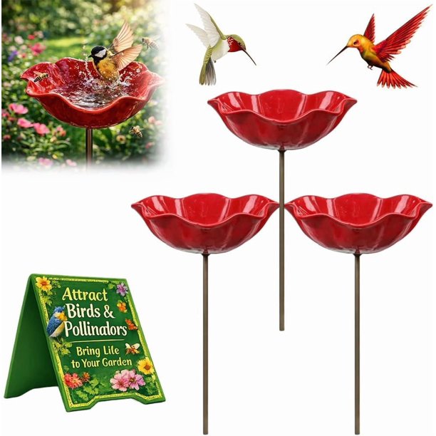 Estaca jardín flor metal hecha mano estación riego abejas decoración exterior amigable polinizadores