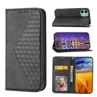 Funda Flip Foxdock Para Iphone 11 , Estilo Billetera Con Diseño Rombo, Correa De Mano Y Soporte, Uso Diario