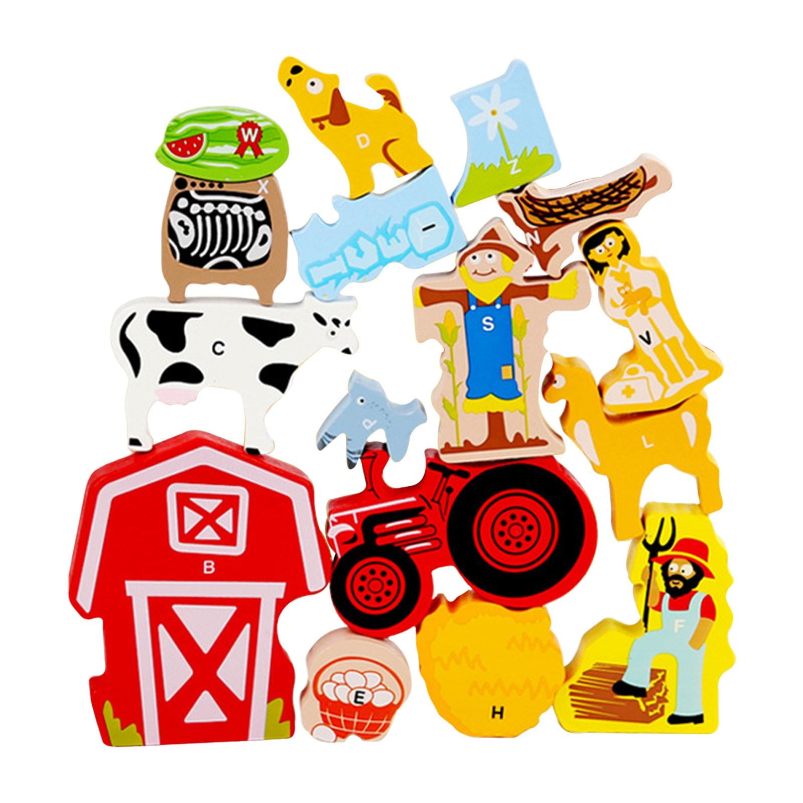 Bothyi - Juego De Equilibrio De Habilidades Motoras Finas, Bloque De Apilamiento De Madera Lógico Creativo Para Game Farmhouse