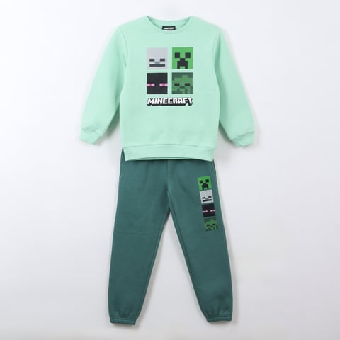 Conjunto Buzo Niño Personajes Verde Minecraft