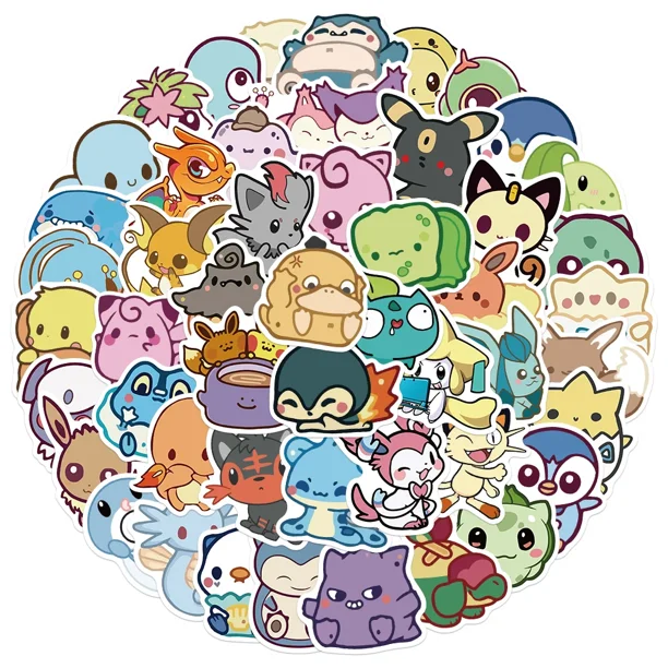 Pack Sticker cute baby pokemon picachu, psyduck, Charmander Lider