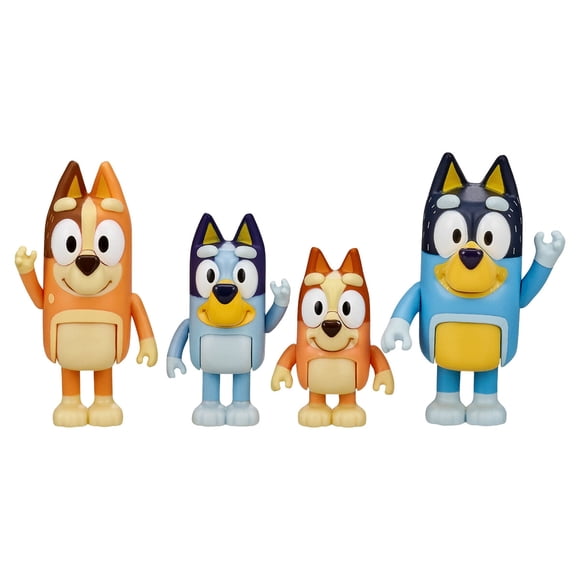 Set Figuras Bluey Familia 4 Pack Moose Toys Coleccionable