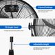 thumbnail image 5 of Ventilador Eléctrico Simple Deluxe de Pedestal 18" Alta Velocidad 120V, 5 of 8