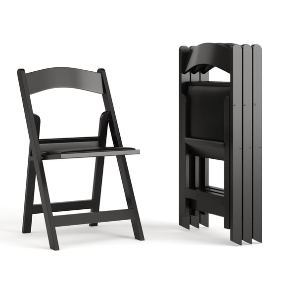 Juego de 4 sillas plegables Flash Furniture Hercules Series, color negro
