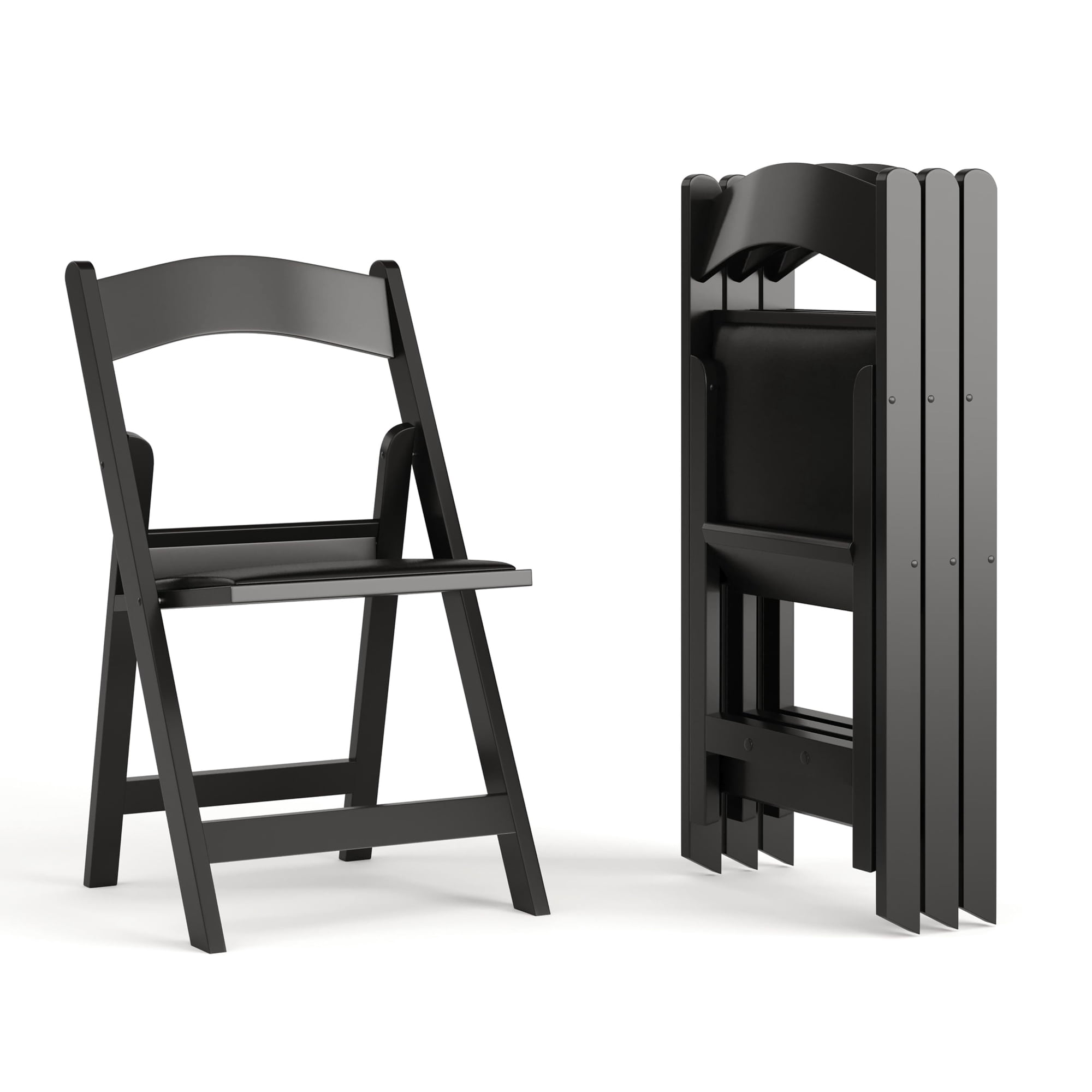 Juego De 4 Sillas Plegables Flash Furniture Hercules Series, Color Negro