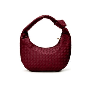 Bolso Tejido Apryl Burgundy De Cuero Vegano Para Mujer