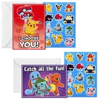 Tarjetas De San Valentín Hallmark Pokémon Con Pegatinas (Paquete De 24)