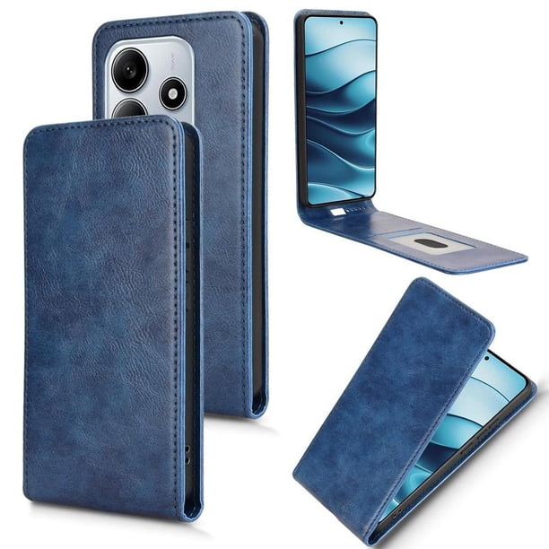 Funda tipo folio para Xiaomi Redmi Note 14 5G con soporte magnético y protección para la cámara Azul