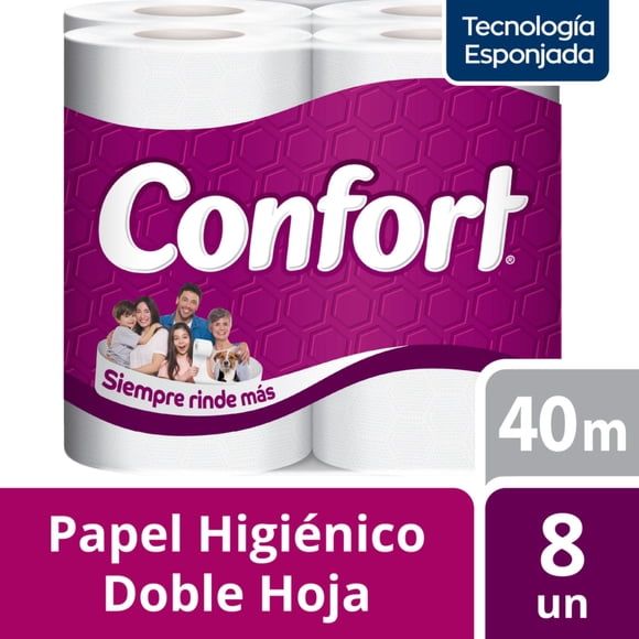 Papel Higiénico Doble Hoja Súper 8 un 40 mt