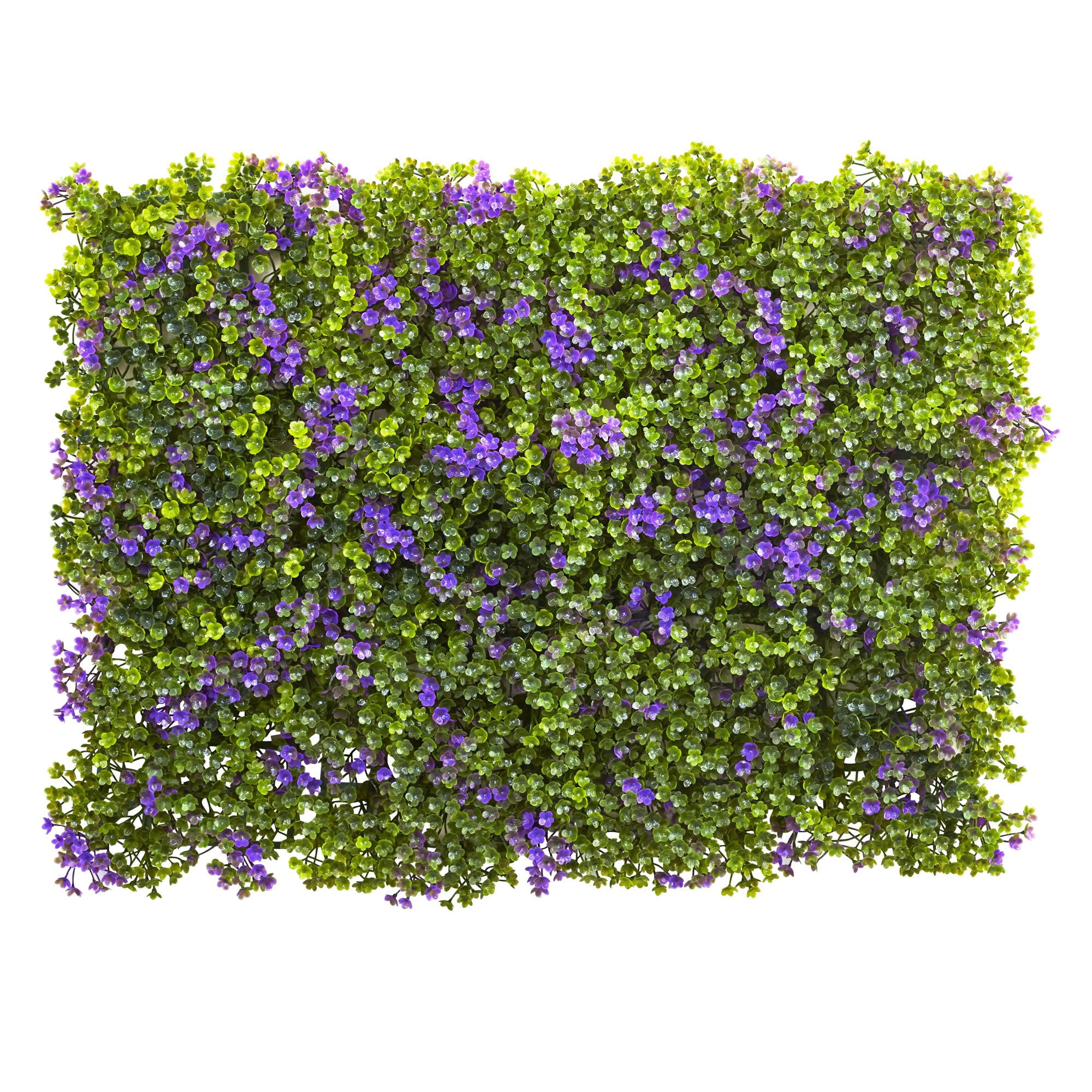 Nearly Natural - Alfombrilla Artificial Con Forma De Trébol Casi Natural, Color Morado Y Verde, 15 X 15 Cm