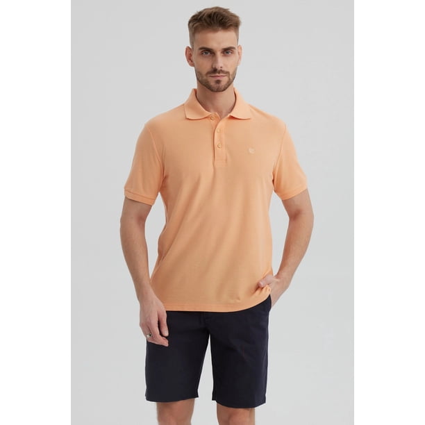 Polera Hombre Pique Básica Lisa Damasco - lll