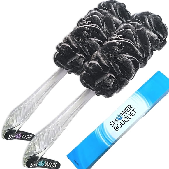 Paquete de 2 lufas para ducha Back-Scrubber con carbón