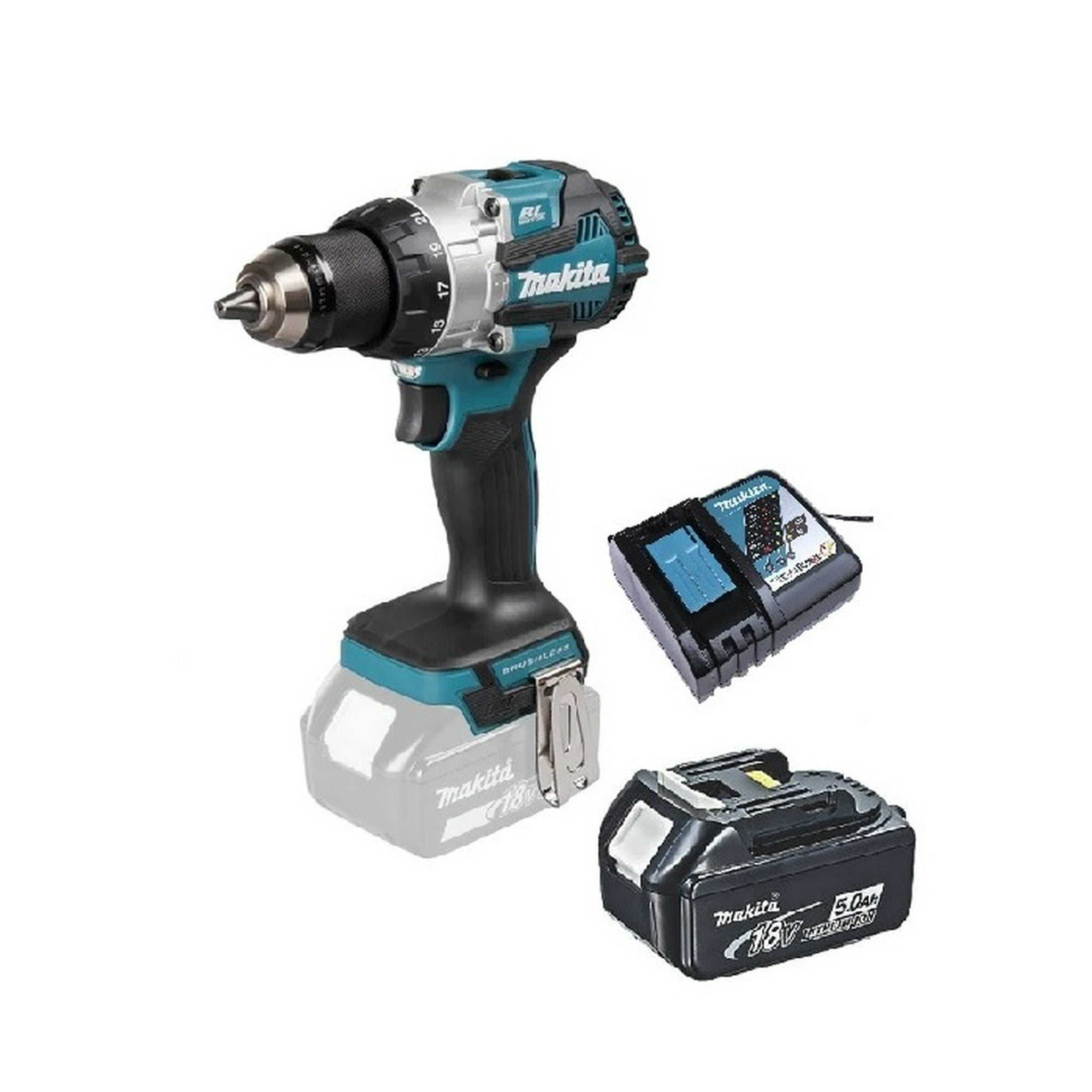 Taladro Brushless Atornillador Percutor 110nm Makita Dhp489, Mas Bateria 5 Ah Y Cargador