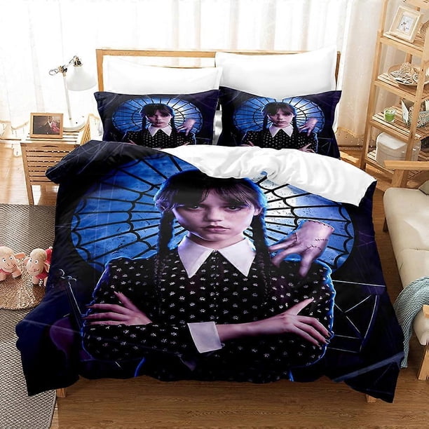 Wandinha bedding three piece set3D printed, lightweight and comfortable down duvet cover pillowcase bedding