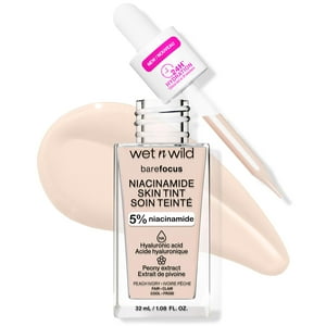 Skin Tint Wet N Wild Bare Focus 5% Niacinamida Melocotón Marfil