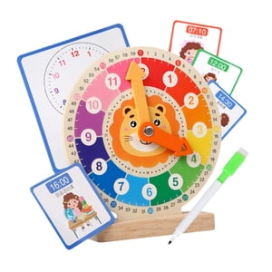 Bothyi - Reloj Didáctico De Madera Educativo Para Niños Y Niñas De 3, 4 Y 5 Años.