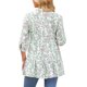 thumbnail image 3 of INSPIRE CHIC Blusa de Mujer con Mangas 3/4 Estampado Floral Cuello en V con Volantes en Capas Casual Elegante para la Playa Túnica S Blanca, 3 of 5