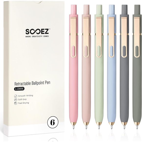 Bolígrafos Sooez Retráctiles 1.0 mm Punta Media